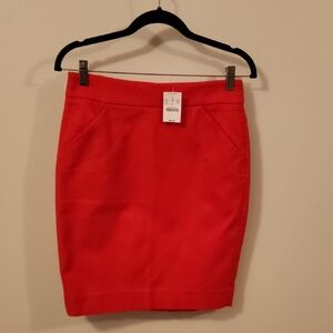 J. Crew Vibrant Red Pencil Skirt